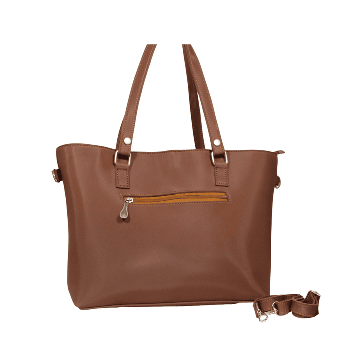 Modern Antaaj smooth tote bag with long strap, zip closure, and multiple organizational pockets.