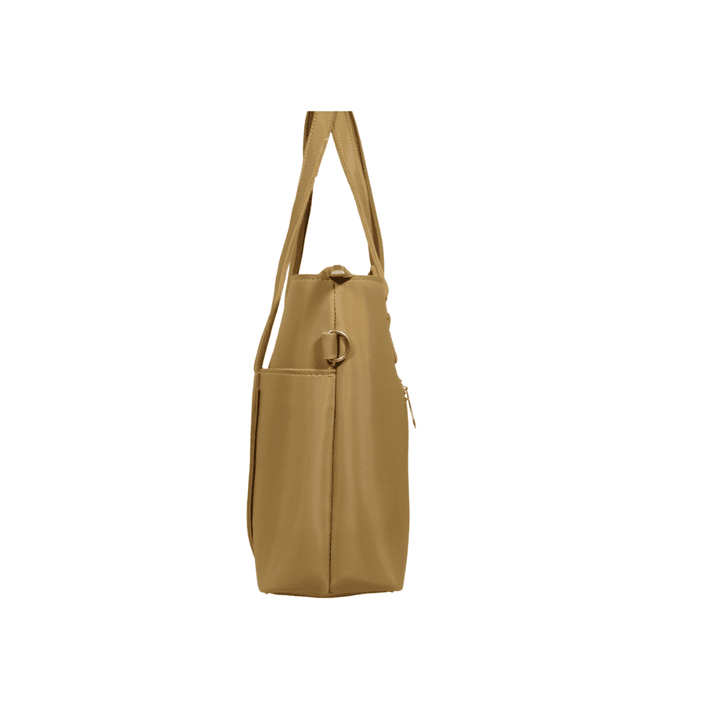Modern Antaaj smooth tote bag with long strap, zip closure, and multiple organizational pockets.
