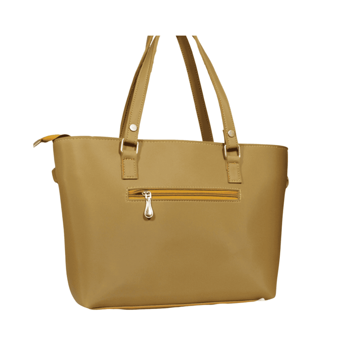 Modern Antaaj smooth tote bag with long strap, zip closure, and multiple organizational pockets.