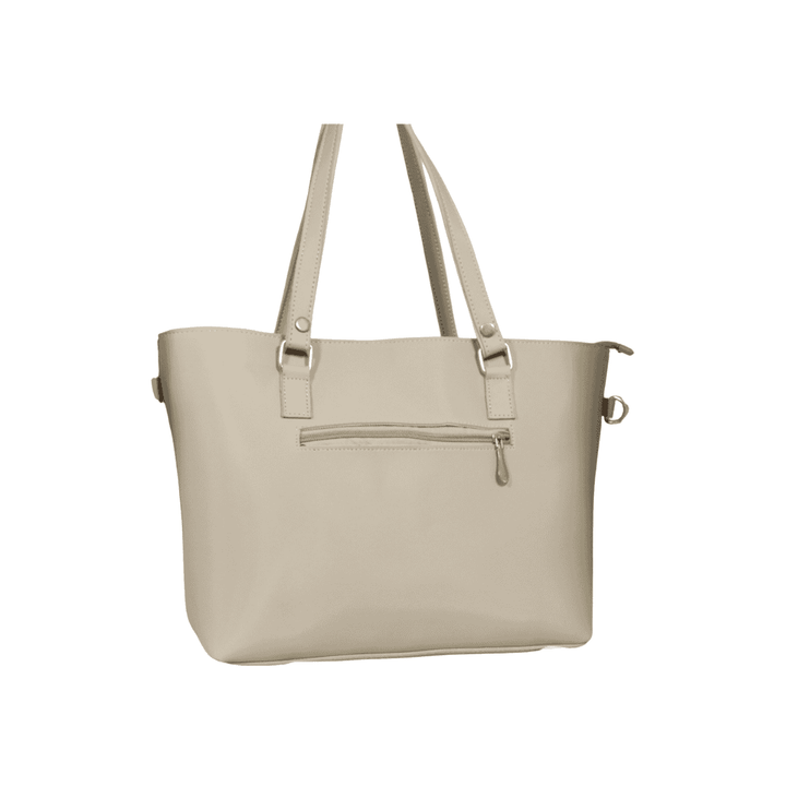 Modern Antaaj smooth tote bag with long strap, zip closure, and multiple organizational pockets.