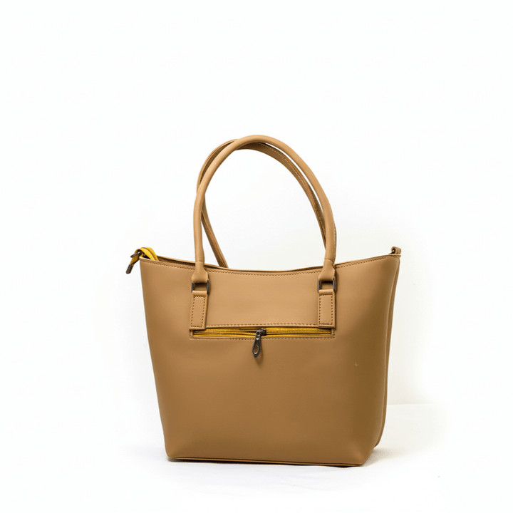 Modern Antaaj tote bag with long strap, multiple zip pockets, and smooth artificial leather.