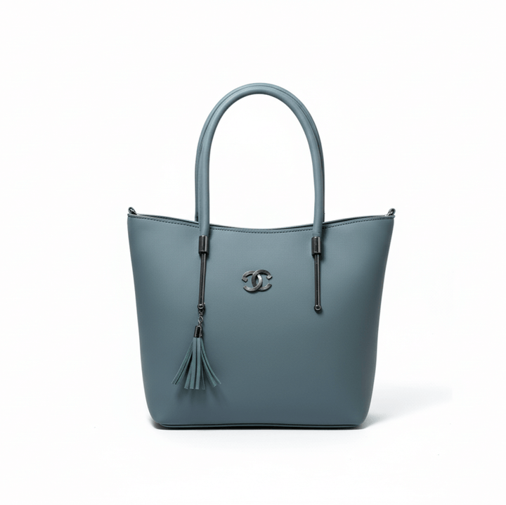 Modern Antaaj tote bag with long strap, multiple zip pockets, and smooth artificial leather.