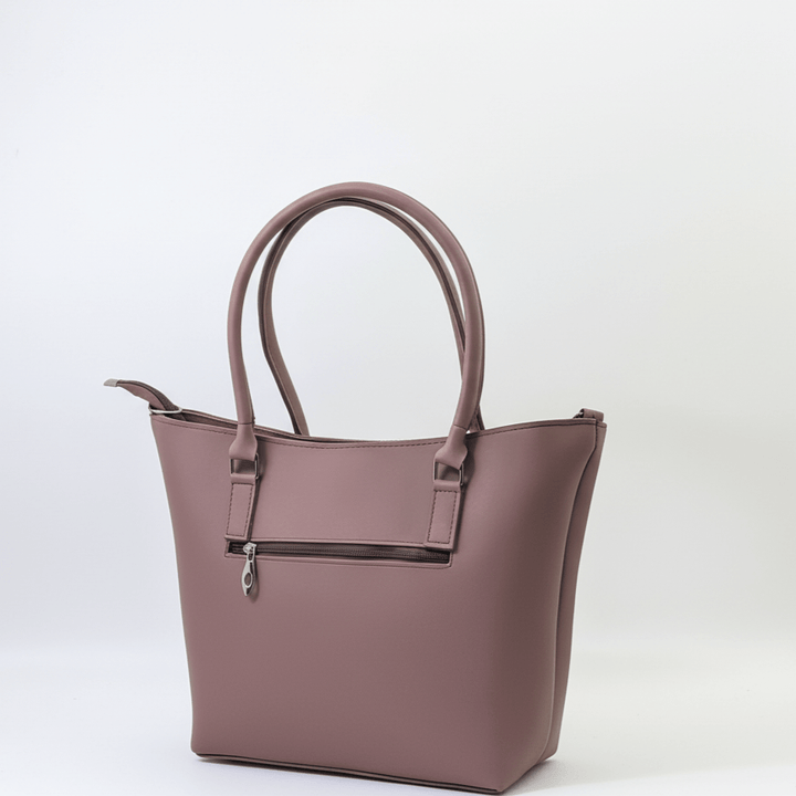 Modern Antaaj tote bag with long strap, multiple zip pockets, and smooth artificial leather.