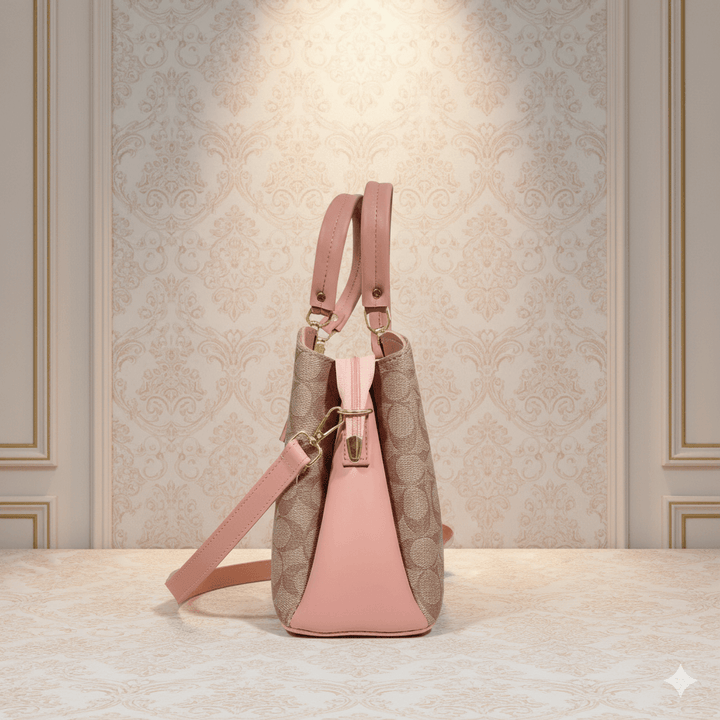 Modern Antaaj vintage check handbag with multiple compartments and long detachable strap.