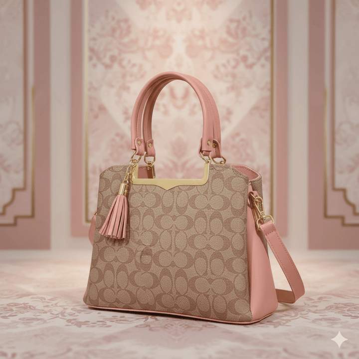 Modern Antaaj vintage check handbag with multiple compartments and long detachable strap.