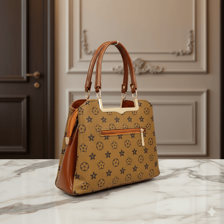 Modern Antaaj vintage check handbag with multiple compartments and long detachable strap.