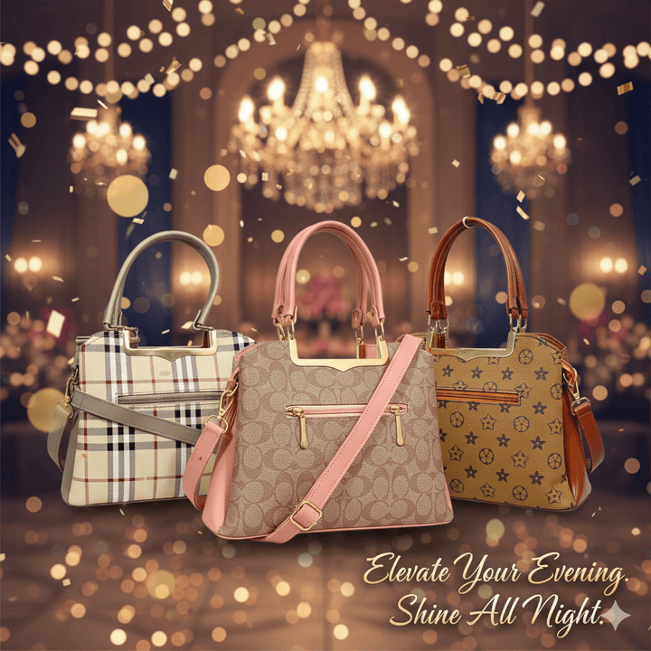 Modern Antaaj vintage check handbag with multiple compartments and long detachable strap.