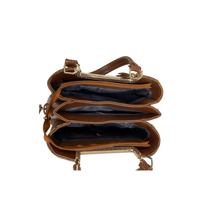 Modern Antaaj vintage check handbag with multiple compartments and long detachable strap.