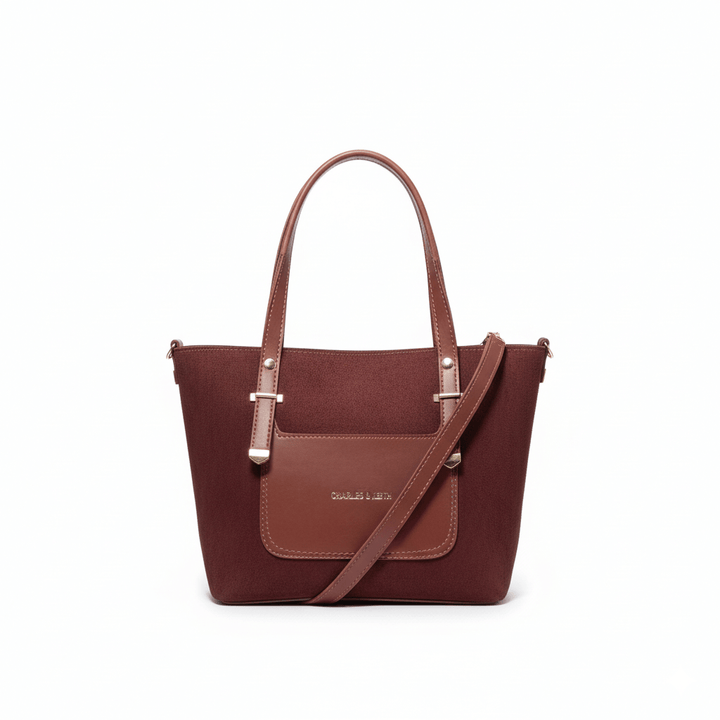 Elegant Antaaj tote bag with luxurious velvet texture and top zip closure